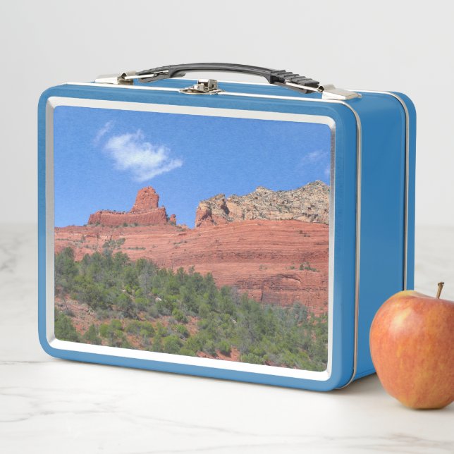 Steamboat Rock in Sedona Arizona Photography Metal Lunch Box (In Situ)