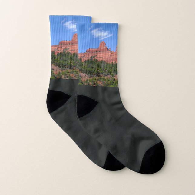 Steamboat Rock in Sedona Arizona Photography Socks (Pair)
