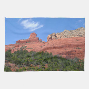 Steamboat Rock in Sedona Arizona Photography Tea Towel