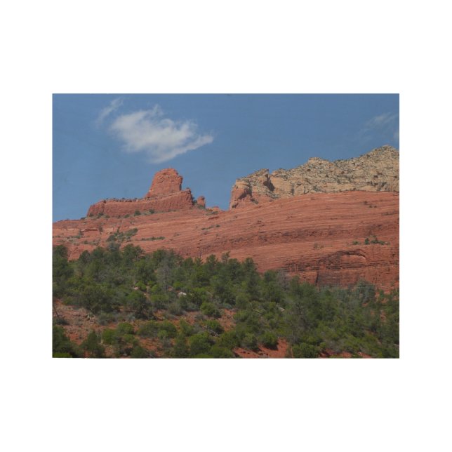 Steamboat Rock in Sedona Arizona Photography Wood Poster (Front)