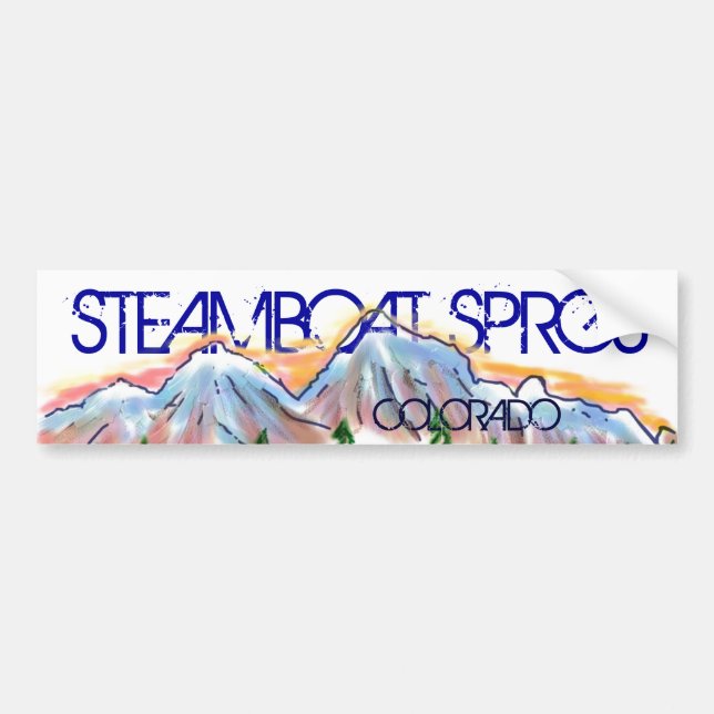Steamboat Sprgs Colorado artistic mountain sticker (Front)