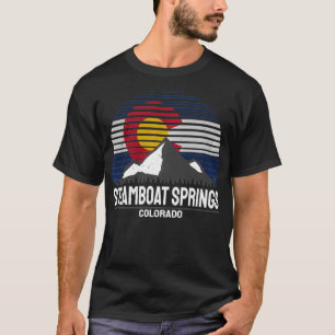 Steamboat Springs Colorado  Colorado Flag  T-Shirt