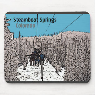 Steamboat Springs Colorado day on lift mousepad