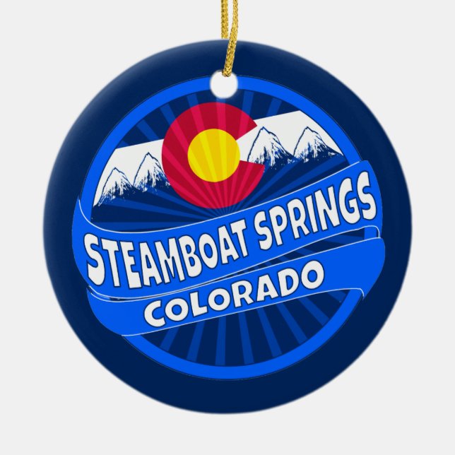 Steamboat Springs Colorado mountain burst ornament (Front)