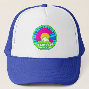 Steamboat Springs Colorado neon mountains hat