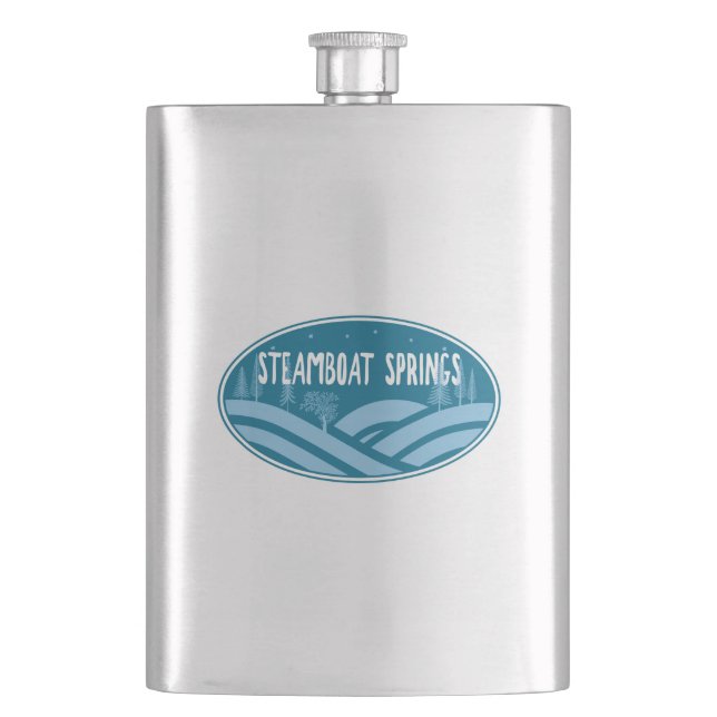 Steamboat Springs Colorado Outdoors Hip Flask (Front)