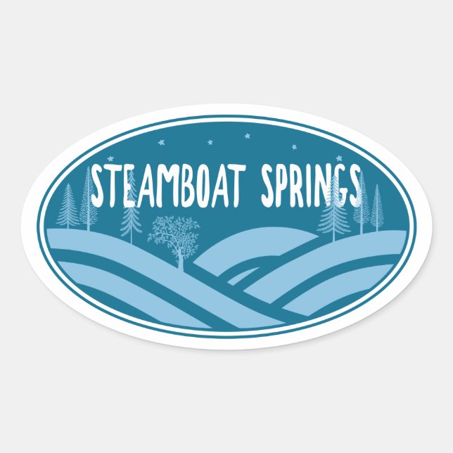 Steamboat Springs Colorado Outdoors Oval Sticker (Front)