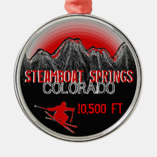 Steamboat Springs Colorado ski red ornament