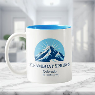 Steamboat Springs Colorado ski resort souvenir Two-Tone Coffee Mug