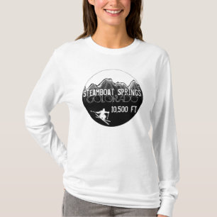 Steamboat Springs Colorado skier elevation hoodie T-Shirt