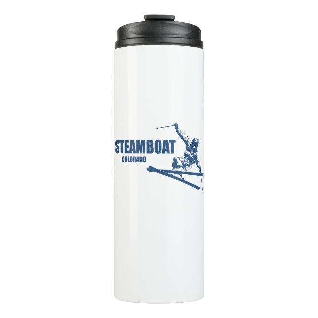 Steamboat Springs Colorado Skier Thermal Tumbler (Front)