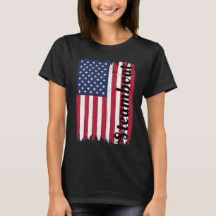 Steamboat Springs Colorado Skiing Vintage USA Flag T-Shirt