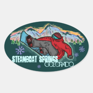 Steamboat Springs Colorado snowboarder stickers