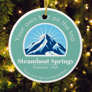 Steamboat Springs Colorado usa ski resort medal Ceramic Ornament