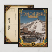 Steamboat Springs Colorado Vintage Art Deco Golden