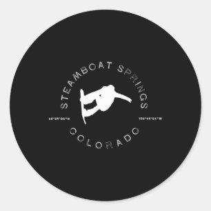 Steamboat Springs Colorado Vintage Graphic Snowboa Classic Round Sticker