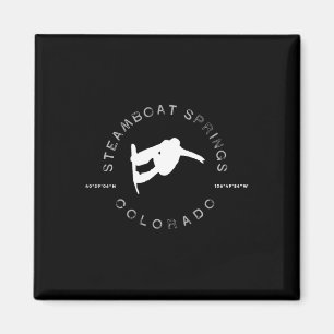 Steamboat Springs Colorado Vintage Graphic Snowboa Magnet