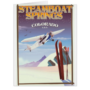 Steamboat Springs colorado vintage travel poster