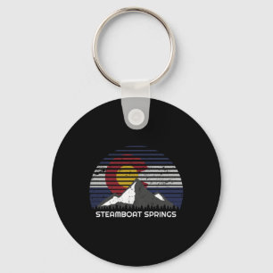 Steamboat Springs, Colorado X Co Flag Mtn Top Key Ring