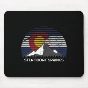 Steamboat Springs Colorado x CO Flag Mtn Top Mouse Pad