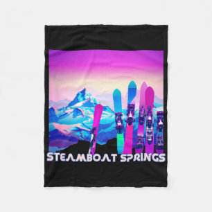 Steamboat Springs Ski Retro 80's Style Skiing And  Fleece Blanket