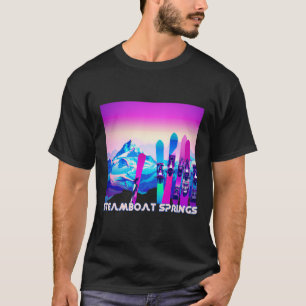 Steamboat Springs Ski Retro 80's Style Skiing And T-Shirt