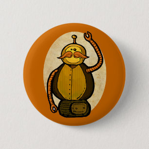 Steambot Antique Robot 6 Cm Round Badge