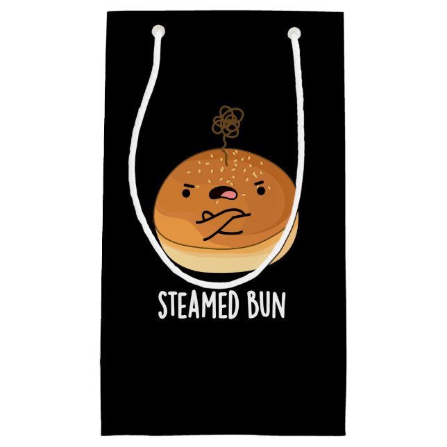 Steamed Bun Funny Food Pun Dark BG Small Gift Bag (Front)