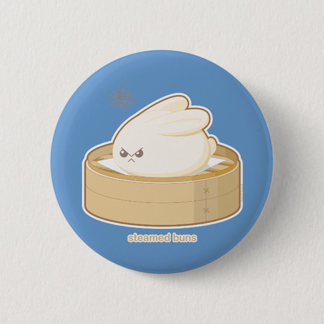 Steamed Buns 6 Cm Round Badge (Front)
