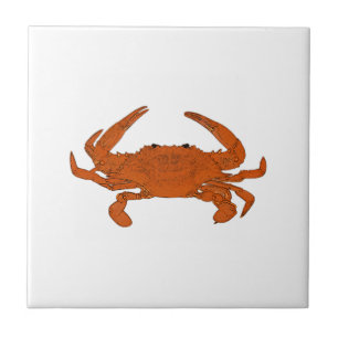 Steamed Crab Logo (Atlantic blue crab) Ceramic Tile