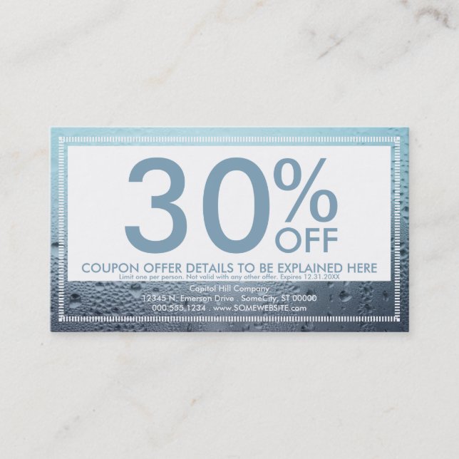 steamed glass coupon card (Front)