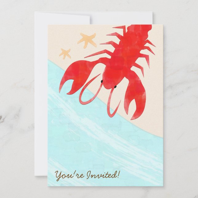 Steamed Lobsters Party Invitation (Front)