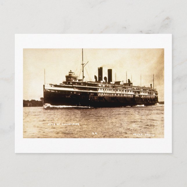 Steamer City of Cleveland - Louis Pesha Photo Postcard (Front)