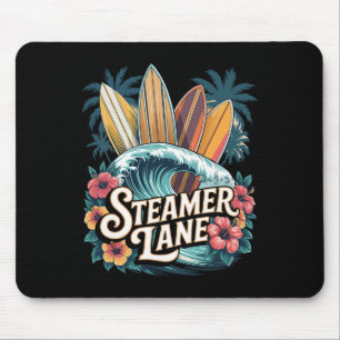 Steamer Lane Surfboards Santa Surfing Cruz Graphic Mouse Pad