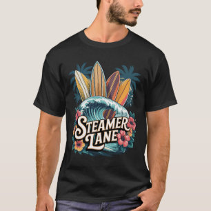 Steamer Lane Surfboards Santa Surfing Cruz Graphic T-Shirt