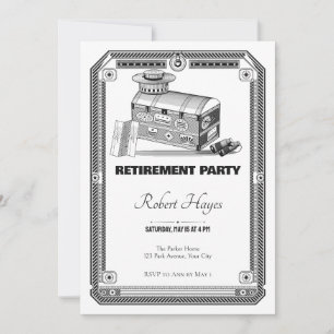 Steamer Trunk Retirement Party Invitation