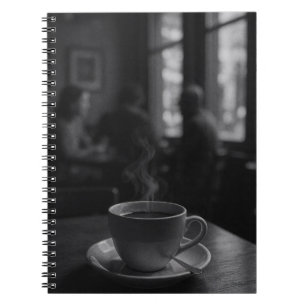 Steaming Coffee Cup Café Notebook