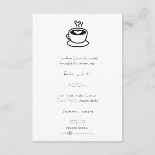 Steaming Coffee Cup with Heart Design Invitation