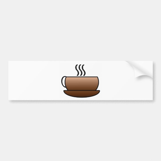 Steaming Coffee Mug Bumper Sticker (Front)