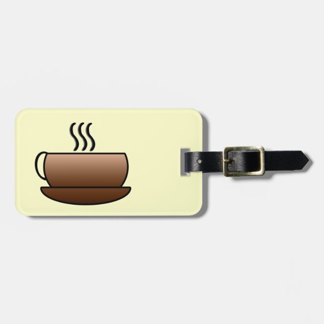 Steaming Coffee Mug Luggage Tag (Front Horizontal)