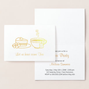 Steaming Cup and Cake Tea Party Invitation