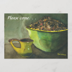 Steaming Cup of Coffee Sunday Brunch Invitation