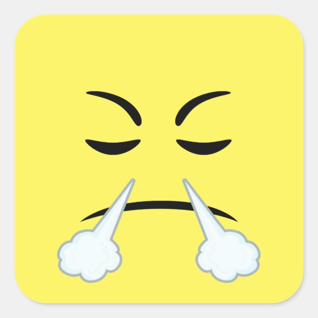 Steaming Emoji Square Sticker (Front)