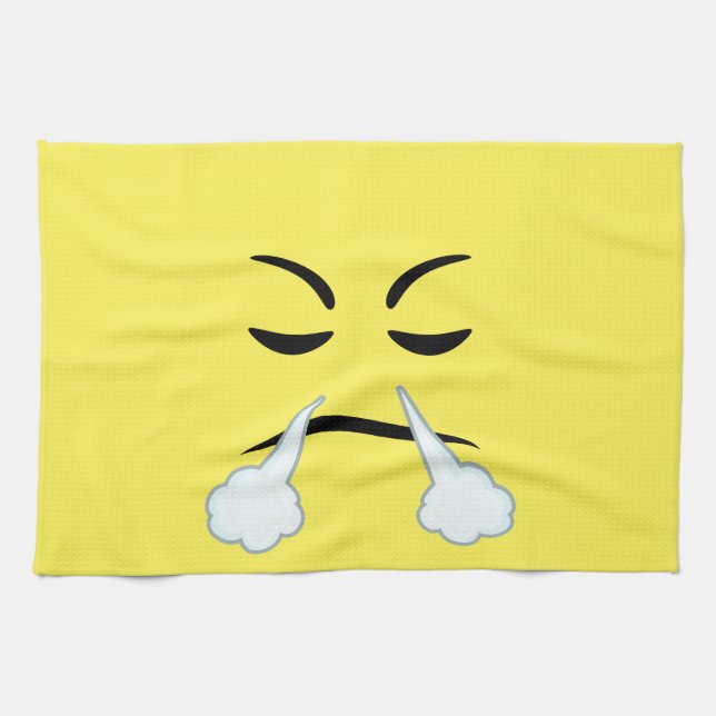 Steaming Emoji Tea Towel (Horizontal)