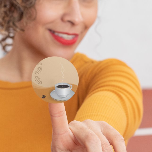 Steaming Hot Coffee Classic Round Sticker (Creator Uploaded)