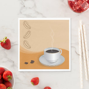 Steaming Hot Coffee Napkin