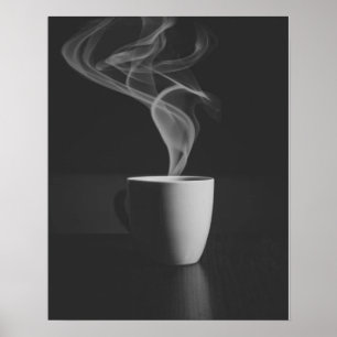 Steaming Hot Coffee Poster