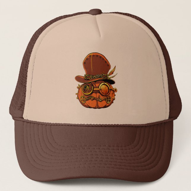 Steampumpkin Victorian Halloween Collection Trucker Hat (Front)