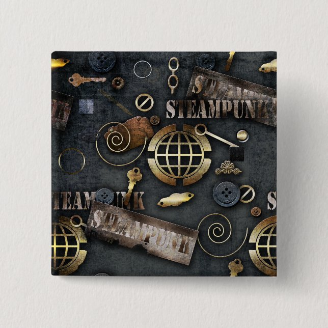 Steampunk 15 Cm Square Badge (Front)
