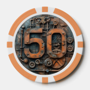 Steampunk $50 Poker Chip: Arcane Machina Chips